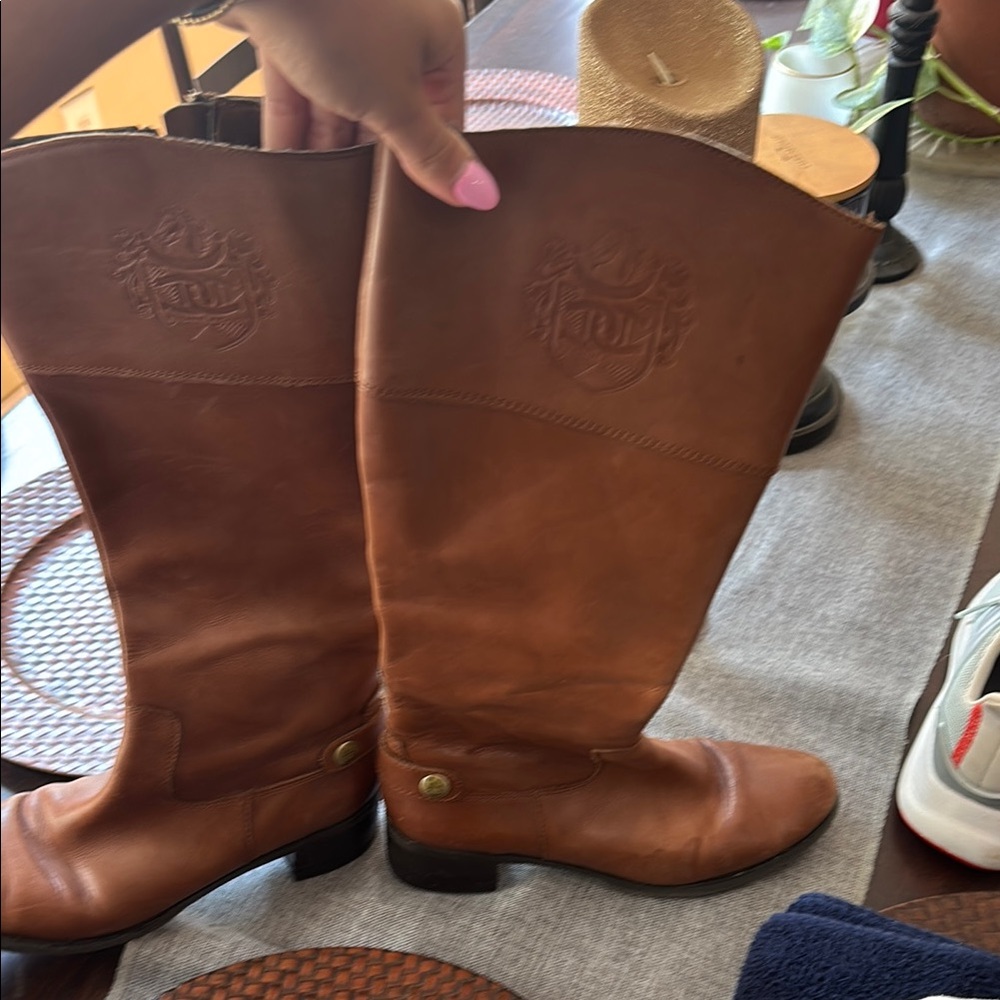 Etienne Aigner Brown Knee High Boots Equestrian Style